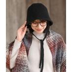 ショッピングハット 帽子 ハット ＢＡＣＫリボン柄編みバケットハット レディース