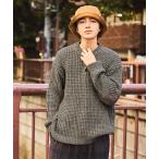 セーター ニット ネップワッフルヘンリープルオーバー メンズ