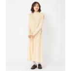 ワンピース シャギーベスト×ニットワンピース