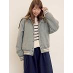 ショッピングウール ブルゾン アウター ウール混セーラーカラー2WAY刺繍スタジャン レディース