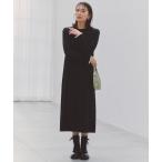 ワンピース フリルトリミング ニットワンピース