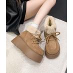 ブーツ blackdia ocean 厚底 フェイクムートン スウェード ボア ブーツ レディース