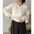 ショッピングセーター ニット セーター シャギーニットフーディ レディース