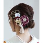 ショッピング髪飾り 髪飾り 絞り花＆水引＆タッセル 日本製 レディース