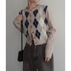 ショッピングアーガイル カーディガン アーガイルニットカーディガン レディース