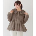 コート アウター ファーペプラムアウター レディース