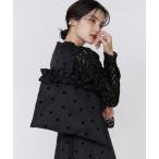 トートバッグ ドットフロッキーフリルバッグ レディース