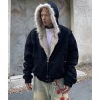 ブルゾン アウター オーバーサイズファーフード付き中綿ブルゾン メンズ レディース