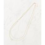 ネックレス パール調ダイヤレーン2連ネックレス レディース