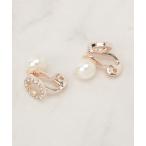 イヤリング リバーシブルパール調ビジューイヤリング レディース