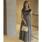 ワンピース ベロアレースチェックワンピース