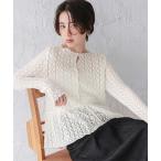 tシャツ ペプラムシルエットレーストップス レディース