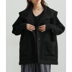 ショッピングダッフル ダッフルコート コート フェイクムートンゆったりサイズスタンドベスト 「Soiunique」 レディース
