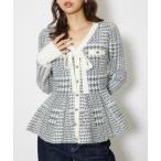 ニット セーター 2WAYペプラムジャガードニットカーディガントップス 秋服 冬服 レディース