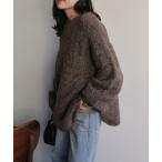 ニット セーター ウールブレンドオーバーサイズニット レディース
