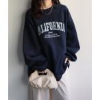 トレーナー スウェット ロゴ刺繍オーバーサイズスウェット / Bigトレーナー レディース