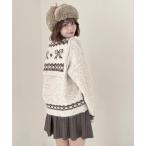 ショッピングショール ニット セーター リボンショール付きニット レディース