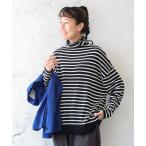 「soulberry」 長袖ニット L ブラック×ホワイト レディース