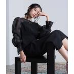 ショッピング古着 「atlo」 「PourVous」長袖ワンピース X-LARGE ブラック レディース