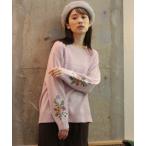 ショッピング刺繍 ニット セーター ヒメツバキ刺繍メリノウールニットプルオーバー レディース