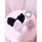 ヘアクリップ 大きなフリルリボンバレッタ