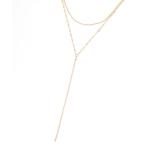 ネックレス 「daily CLIP」ステンレス 2連チェーンYネックレス レディース