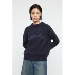 ショッピング柄 ニット セーター BACK RIBBON セーター レディース