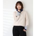 tシャツ EMAGO ひと息刺繍袖切替えタートル 長袖 レディース