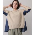  вязаный свитер Denim комбинированный A линия вязаный тянуть over женский 