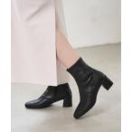 ブーツ 「追加2」5cmスクエアフィットショートブーツ レディース