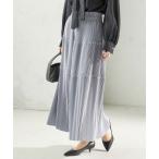 スカート 「手洗い可能」サテン プリーツ ティアード スカート