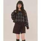 カーディガン argyle knit cardigan / アーガイルニットカーディガン レディース