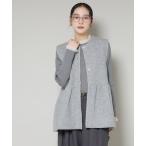 ベスト ジレ ダブルフェイスペプラムニットベスト レディース