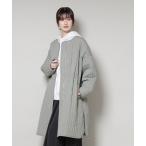 ノーカラーコート コート 撥水加工 中綿キルティングウエストドロストノーカラーコート レディース