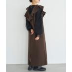 ワンピース ラッフルカラー ノースリーブワンピース「585122」