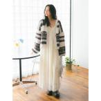 ワンピース バテン起毛レースキャミワンピース