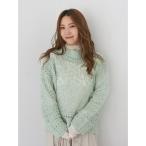 ニット セーター レーシー刺繍ルーズニット レディース