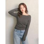 ニット セーター ギャザーデザインフィットニット レディース