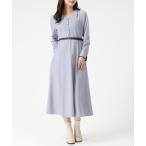 ワンピース 2025秋冬新作 ベルト配色Aラインワンピース