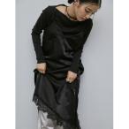 ショッピングサテン ワンピース アシンメトリーレースサテンワンピース