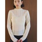 ニット セーター ビスチェデザイン透かし編みトップス レディース