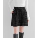 パンツ ツイードパールポケットショートパンツ レディース