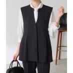 ベスト ジレ ツイルプリーツジレ/セレモニー/セットアップ可 レディース