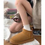 ブーツ ショート厚底ムートンブーツ レディース