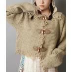 カーディガン フリンジニットカーディガン/トグルボタン/NEO森ガール レディース
