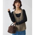 ショッピングジレ ベスト ジレ 「セットアップ対応可」ウーリーツイルジレ レディース