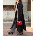 コート チェスターコート ウエストリボンデザインロングガウンコート レディース