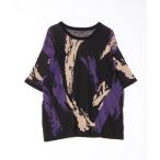 [CIAOPANIC] короткий рукав вязаный L лиловый мужской 