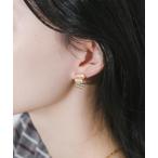 イヤリング フリルデザインフープイヤリング レディース