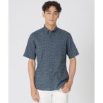 ショッピング半袖シャツ シャツ ミニフラワープリント　ミラクルウェーブ半袖シャツ メンズ